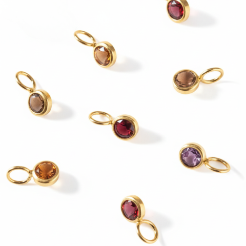 Dije Punto Luz Con Piedra Natural