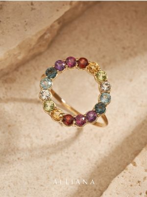 Energías únicas llenas de amor💍 Anillo de oro 18k con piedras naturales de colores 🌈✨#allianaj