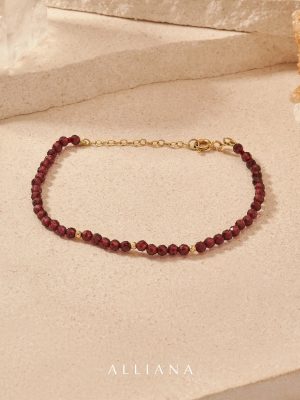 Pulsera de Granate en Oro 18k