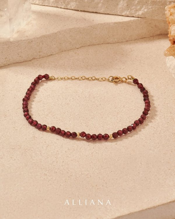Pulsera de Granate en Oro 18k