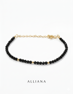 Pulsera Espinela Negra Oro 18K