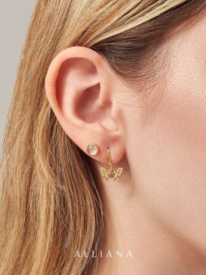 Arete Piedra Luna Cacuchón