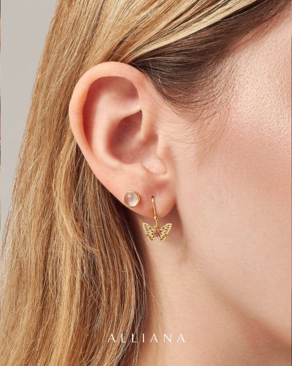 Arete Piedra Luna Cacuchón