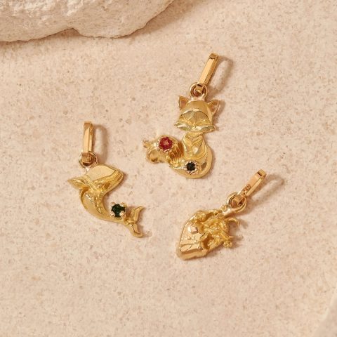 Nuevos dijes de oro 18k✨ no esperes más y agrégalos a tu colección 🦊 🐋 🫀#dijes #animals #joya