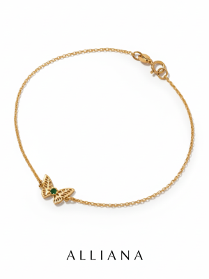 Pulsera Mariposa Mandala en Oro Amarillo 18K