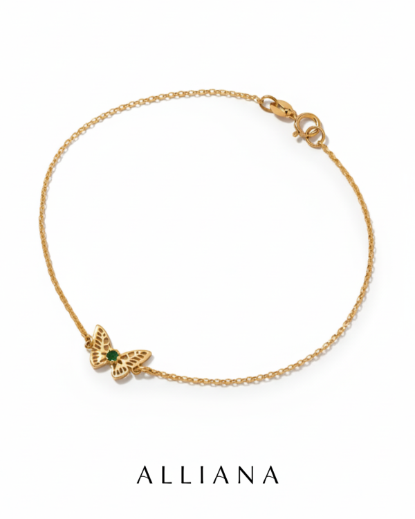 Pulsera Mariposa Mandala en Oro Amarillo 18K