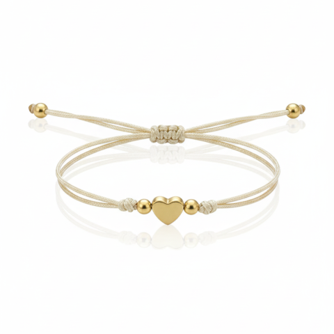 Pulsera Corazón Pita Oro 18k