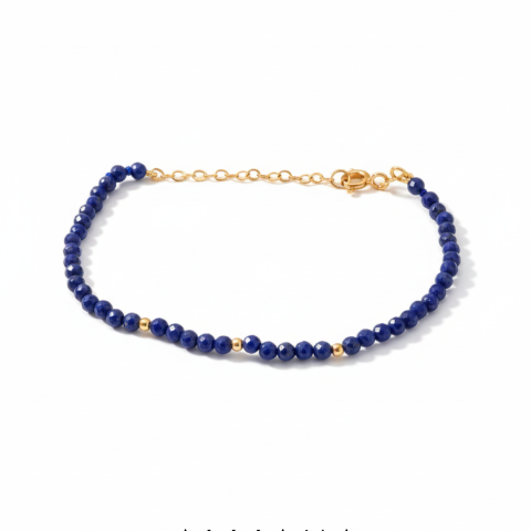 Pulsera con Lapizlasuli en Oro 18k