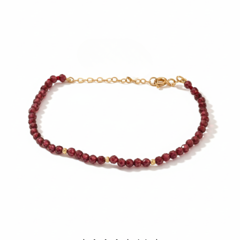 Pulsera de Granate en Oro 18k