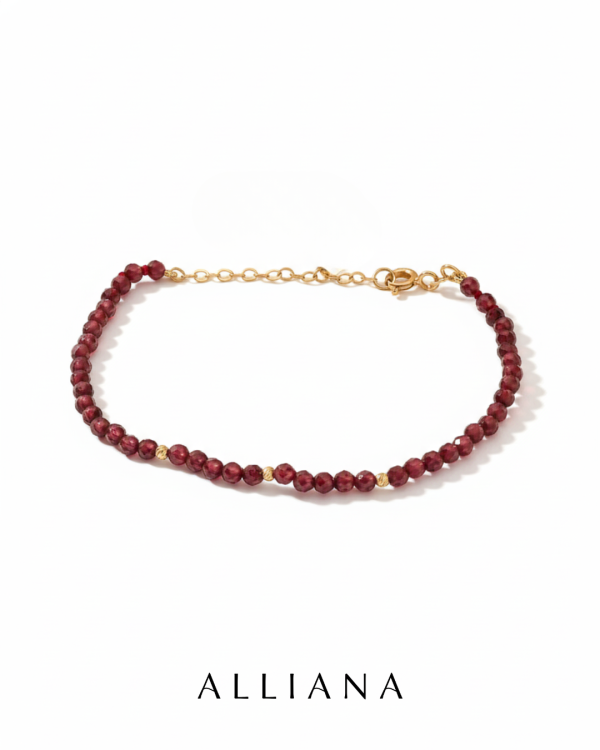 Pulsera de Granate en Oro 18k
