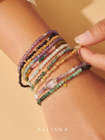 Pulsera Cuarzo Rutilado con Citrino Oro 18k