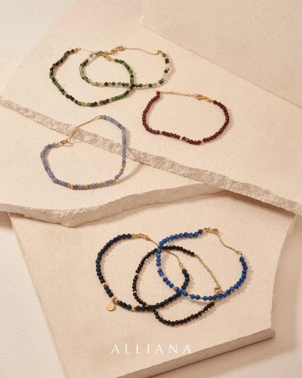 Pulsera de Granate en Oro 18k