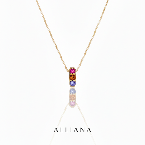 Dije Rueda Multicolor en Oro Amarillo 18K