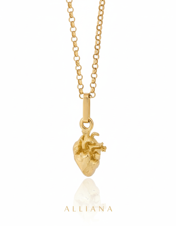 Dije Corazón 3D en Oro Amarillo 18K