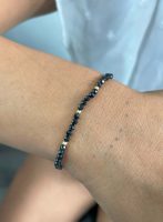 Pulsera Espinela Negra Oro 18K