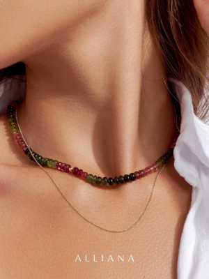 Collar Choker Turmalinas de Colores