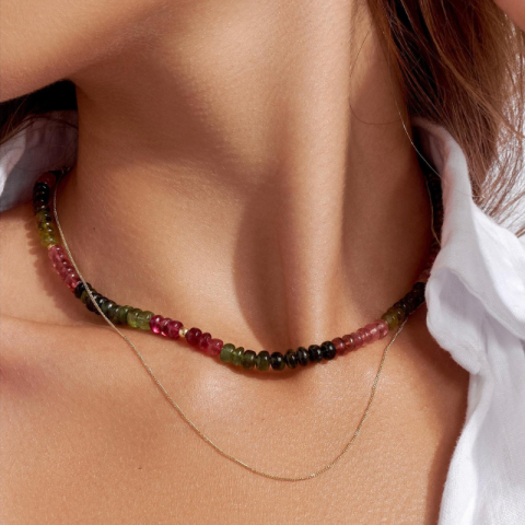 Collar Choker Turmalinas de Colores