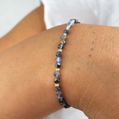 Pulsera Iolita de Oro 18k