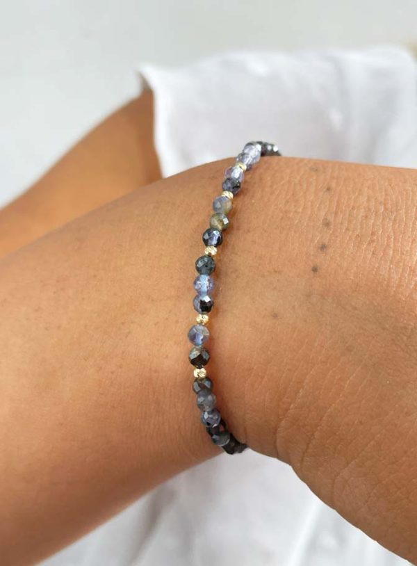 Pulsera Iolita de Oro 18k