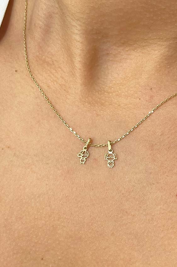 Dijes niñitos en oro 18k