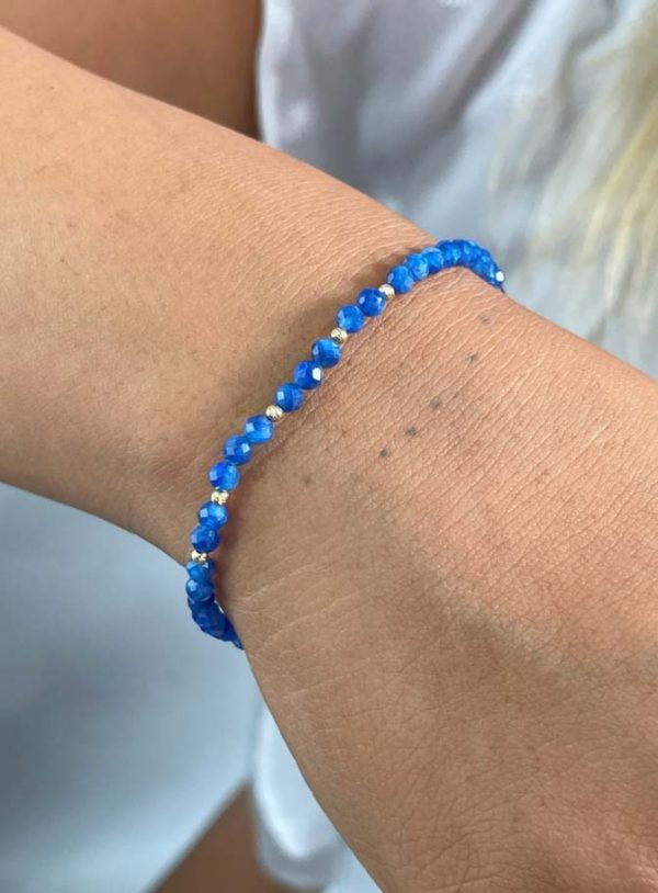 Pulsera con Lapizlasuli en Oro 18k