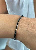 Pulsera Espinela Negra Oro 18K