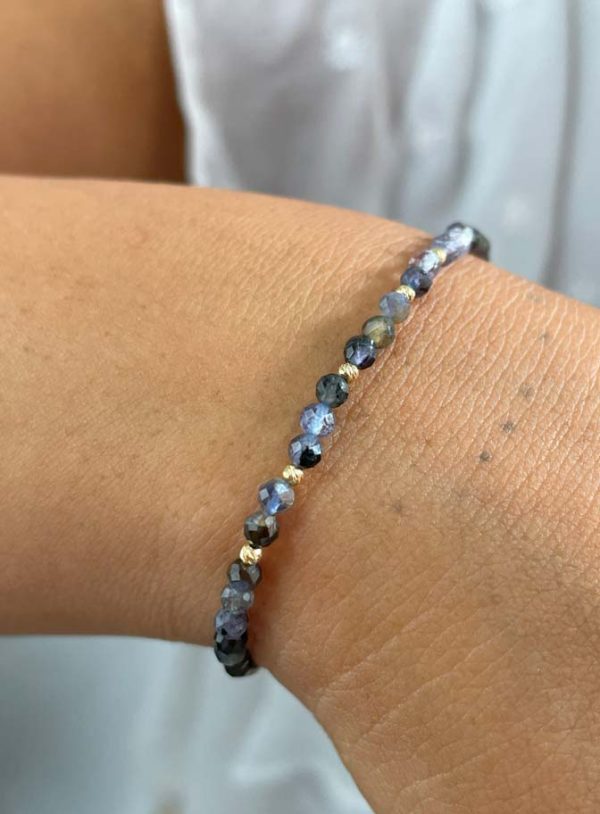 Pulsera Iolita de Oro 18k