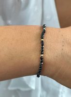 Pulsera Espinela Negra Oro 18K