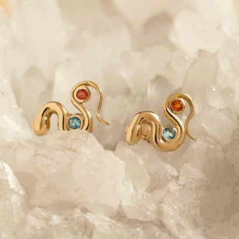 Piercing Serpiente con Piedras Naturales