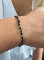 Pulsera Espinela Negra Oro 18K