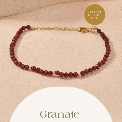 Pulsera de Granate en Oro 18k