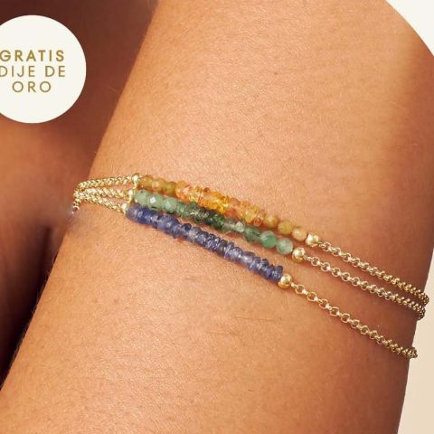Pulseritas Zafiro Azul, Zafiro Amarillo o Esmeralda Oro 18k