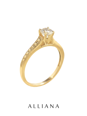 Anillo Catalina en Oro Amarillo 18K con Moissanite