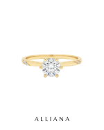 Anillo Isabella en Oro Amarillo 18K con Moissanites