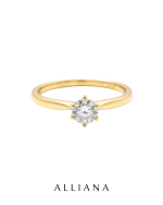 Anillo Leticia en Oro Amarillo 18K con Moissanite