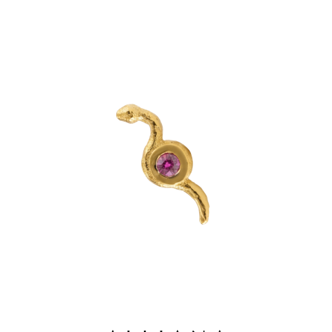 Piercing Serpiente en Oro Amarillo 18k con Rubí