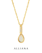 Dije Opalo Etiope en Oro Amarillo 18K con Moissanite