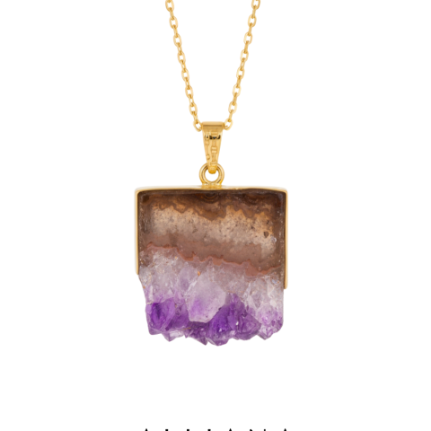 Dije Laja de Amatista en Oro Amarillo 18K