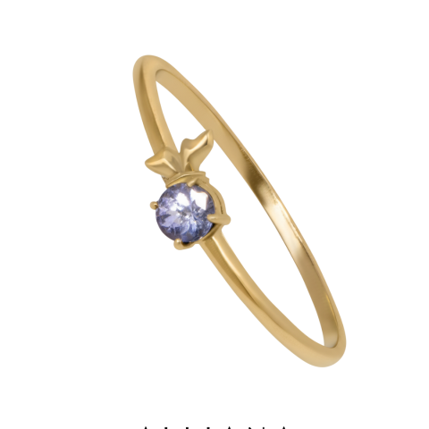 Anillo Aura en Oro Amarillo 18K con Tanzanita