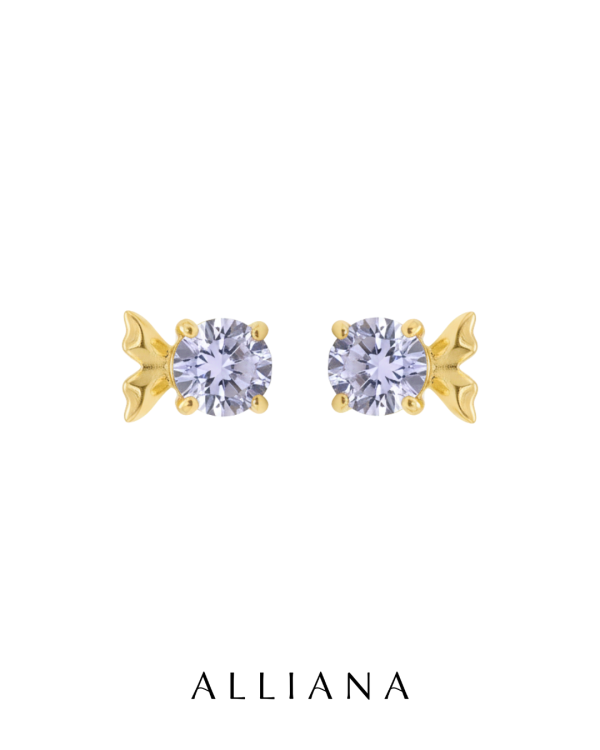 Aretes Aura en Oro Amarillo 18K con Tanzanitas