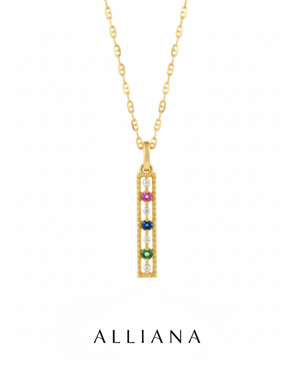 Dije Eternity en Oro Amarillo 18K con Piedras Naturales