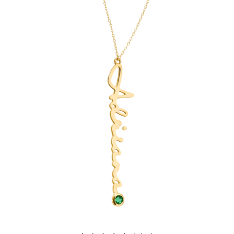 Collar I AM en Oro Amarillo 18K con Piedra Natural