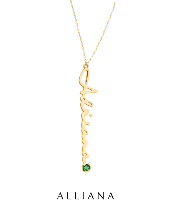 Collar I AM en Oro Amarillo 18K con Piedra Natural