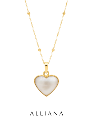 Dije Nácar Corazón en Oro Amarillo 18K