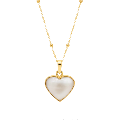 Dije Nácar Corazón en Oro Amarillo 18K
