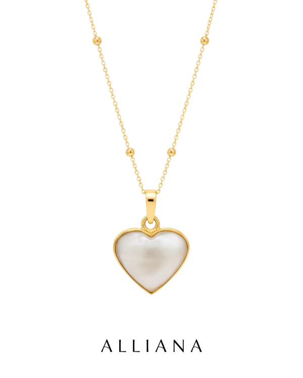 Dije Nácar Corazón en Oro Amarillo 18K