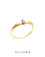 Anillo Alas de Ángel en Oro Amarillo 18K con Amatista