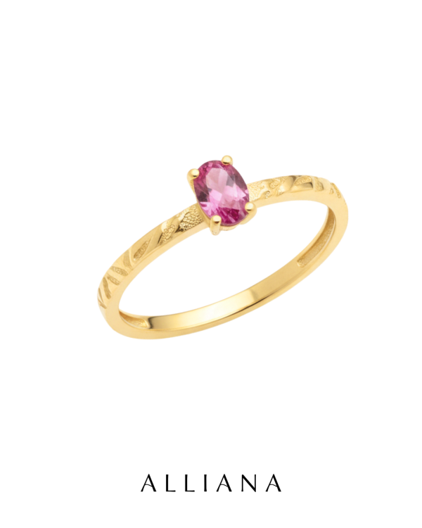 Anillo Valentina en Oro Amarillo 18K con Turmalina