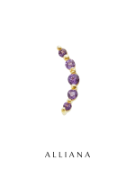 Earclimber Amatista en Oro Amarillo 18K