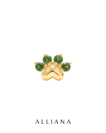 Piercing Patita en Oro Amarillo 18K con Turmalina Verde